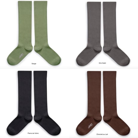 【Collégien】La Haute Ribbed Knee-high Socks