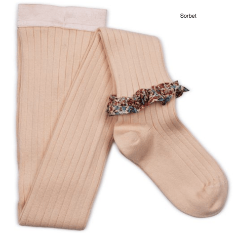 【Collégien】Clémence Liberty Ruffle Ribbed Tights