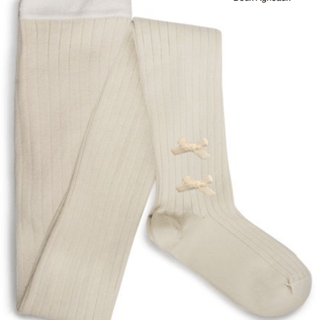 【Collégien】Capucine Ribbed Tights with Velvet Bows
