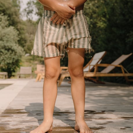 【STUDIO BOHEME PARIS】SWIMMING SHORTS CHICO - GREEN STRIPES