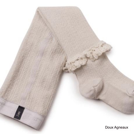 【Collégien】Daphné Pointelle Merino Wool Tights with Merino Lace Trim