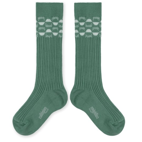 【Collégien】Dominique Ribbed Art Deco Knee-high Socks