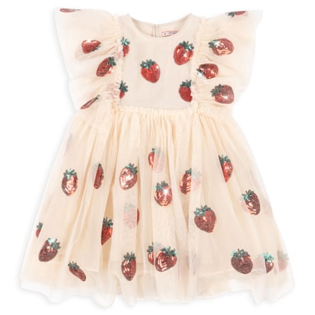 【Konges Sløjd】YVONNE FRILL DRESS - STRAWBERRY