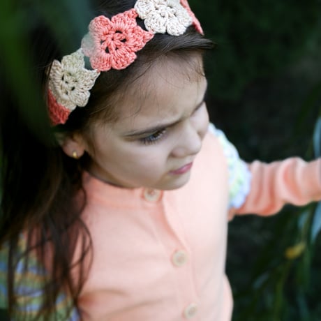 【Kalinka】Flower Crochet Hairband - Mango