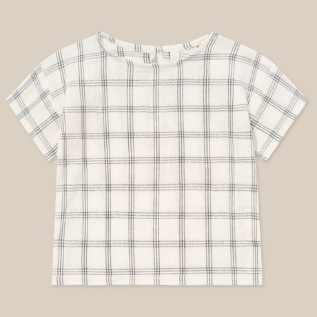 【Organic Zoo】Navy Window Check Boxy T-Shirt