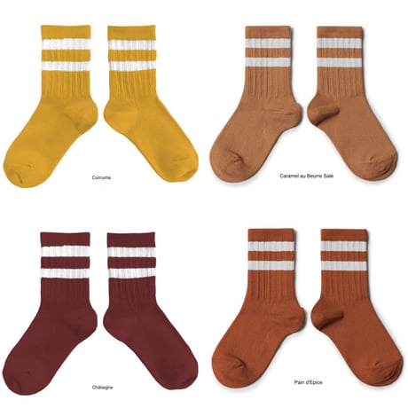【Collégien】Nico Ribbed Varsity Crew Socks