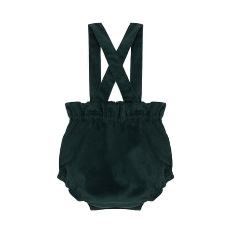 【Birinit Petit】Green Antique velvet straps bloomer  / Culetín tirantes velvet verde Antique