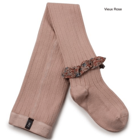 【Collégien】Clémence Liberty Ruffle Ribbed Tights