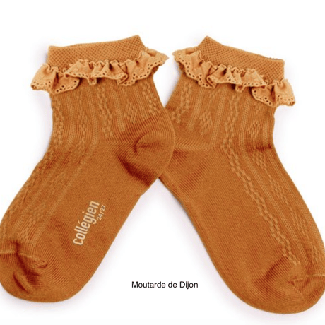 【Collégien】Marie-Antoinette Lightweight Pointelle Socks with Broderie Anglaise