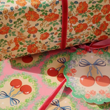 【Konges Sløjd】WRAPPING PAPER FSC - CHERRY BOW/KALUKA