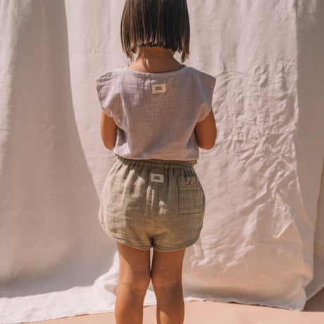 【STUDIO BOHEME PARIS】SHIRT ROMAN Sleeveless - VIOLET STRIPES (6M-24M)