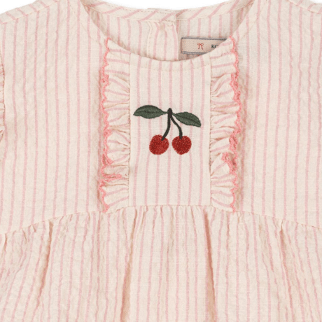 【Konges Sløjd】ELLIE FRILL ROMPER GOTS - PEONY STRIPE