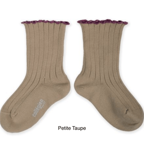 【Collégien】Delphine Lettuce Trim Ribbed Socks