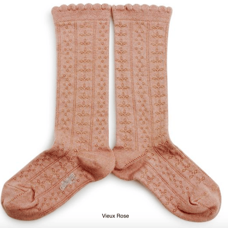 【Collégien】Juliette Pointelle Organic Cotton Knee-high Socks