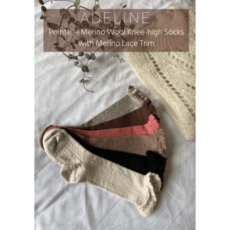 【Collégien】Adeline Pointelle Merino Wool Knee-high Socks with Merino Lace Trim