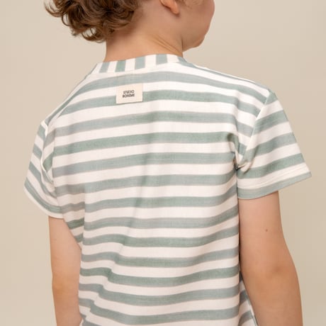 【STUDIO BOHEME PARIS】NEW TSHIRT ESSENTIAL - GREEN STRIPES