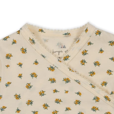 【Konges Sløjd】BASIC NEWBORN ONESIE GOTS - PEONIA LIMONE