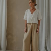 【Organic Zoo】Women's Grid Check Wheat Frill Culottes