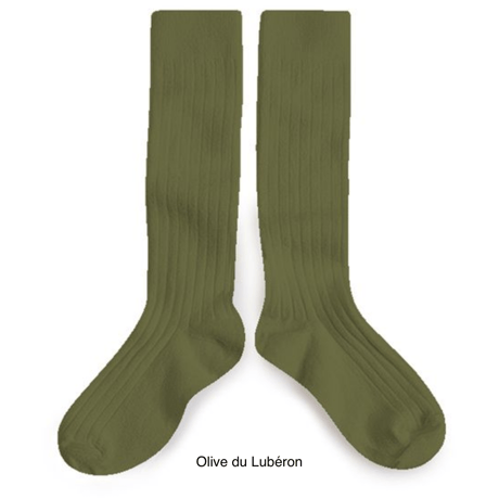 【Collégien】La Haute Ribbed Knee-high Socks
