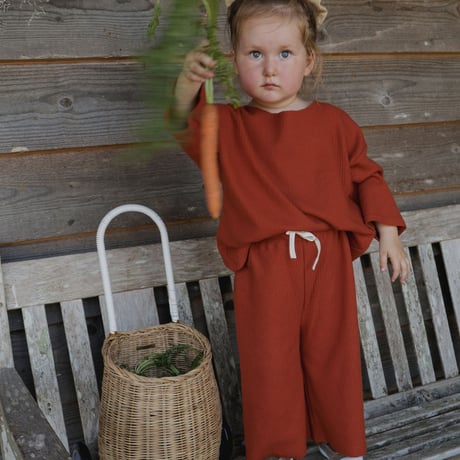 【Organic Zoo】Paprika Waffle Wide Leg Pants