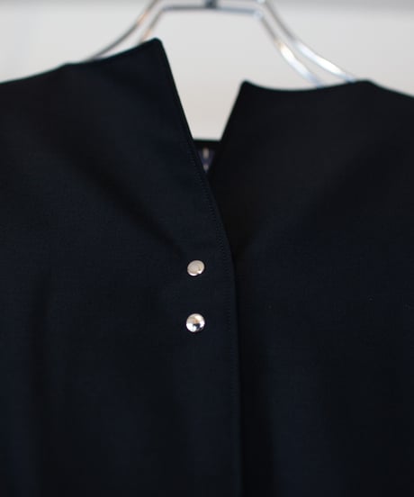 《0＜nisai+α≦Y》 metal hook paint shirt jacket / black formal wool