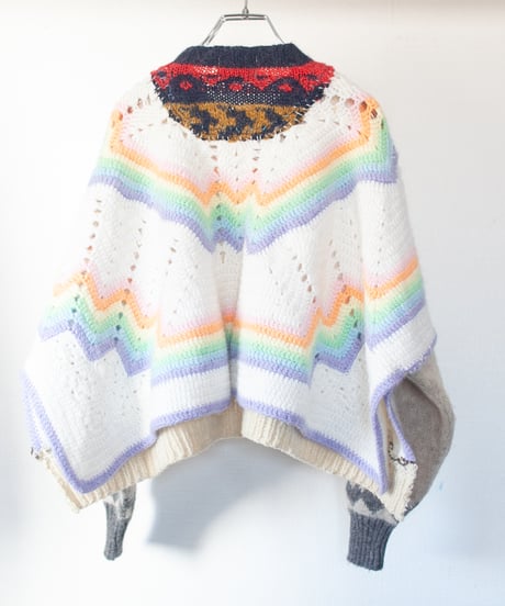 "虹のショートニット" Rainbow short-knit, Rebuild by vintages
