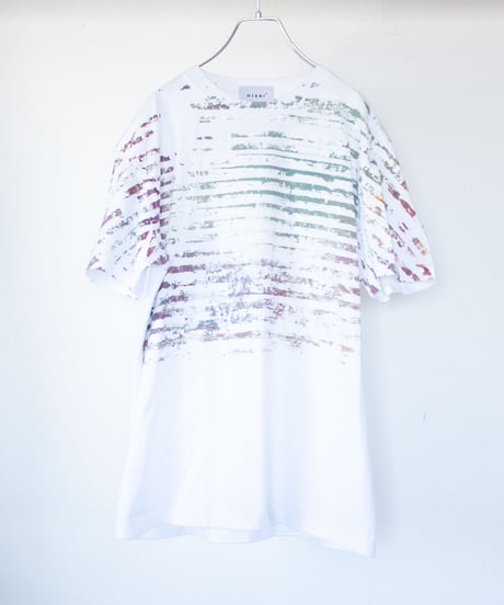 "色彩記録の手刷りのTシャツ 第十九色" T-shirt by Analog silk screen overlay blurring hand-print
