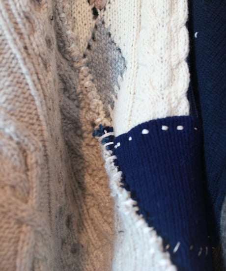 "月明かりの下の天使"  Angel under the moonlight (imitating the collar) knit, Rebuild by vintages