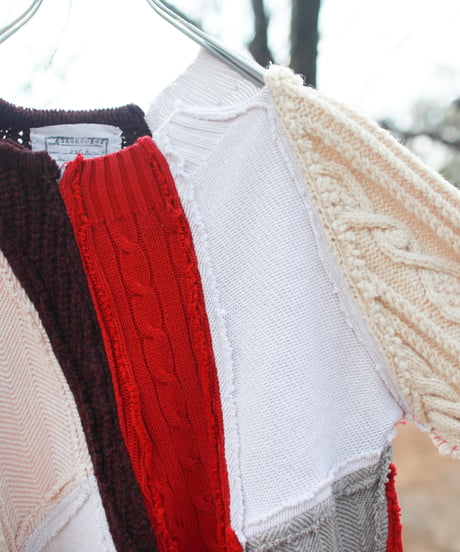 "くずれたルージュ"  Collapsed rouge Knit, Rebuild by vintages