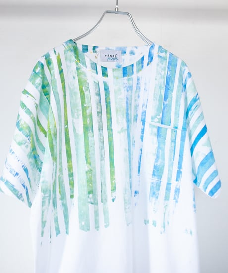 "草木が濡れる音" The sound of grass getting wet, Hand-printed silk-screen T-shirt