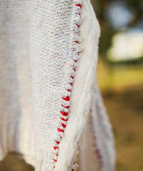 "ふたつのハート" Double heart knit, Rebuild by vintages