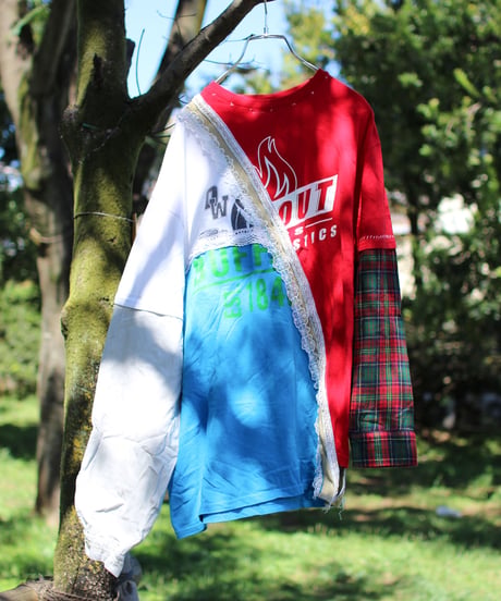 "四ヶ月"  Long sleeve t-shirt Inspired by four months, Rebuild by vintages