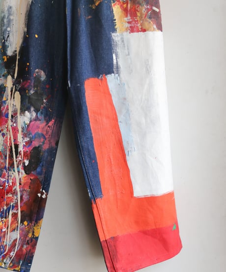 "デザイナーと画家" Drawing from Designer and painter,  Based on Vintage denim pants