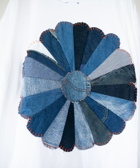 "私だけの花のロンT / 第八十一色" my own flower L/S T-shirt, Patchworked by vintages