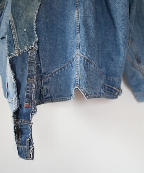 "あの日、青かっただけのデニムジャケット" Blue grunge jacket, Rebuild by vintages