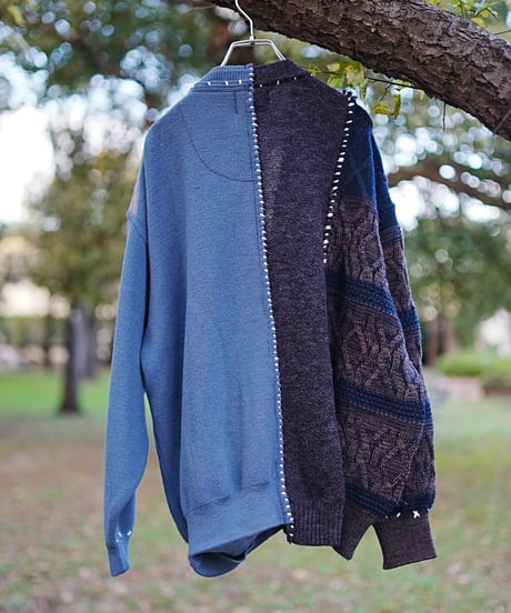"理と青のカーディガン" Reason and Blue Cardigan, rebuild by vintages