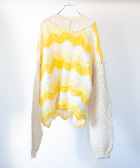 "乱反射する光の結晶" light crystals short-knit, Rebuild by vintages
