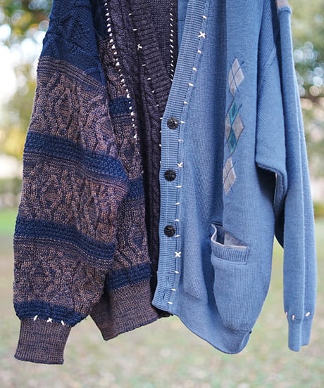 "理と青のカーディガン" Reason and Blue Cardigan, rebuild by vintages