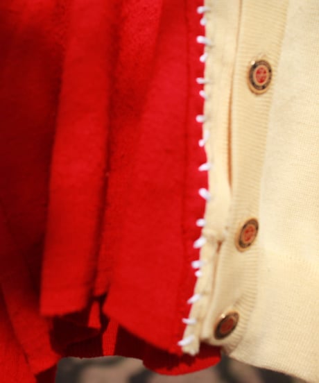"あの日、赤かっただけのカーディガン" Past Red knit, Rebuild by vintages