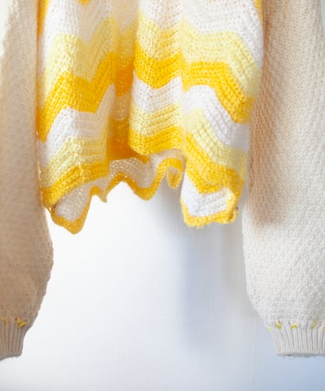 "乱反射する光の結晶" light crystals short-knit, Rebuild by vintages