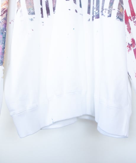 "思い出す色" Trainer by Analog silk screen overlay blurring hand-print