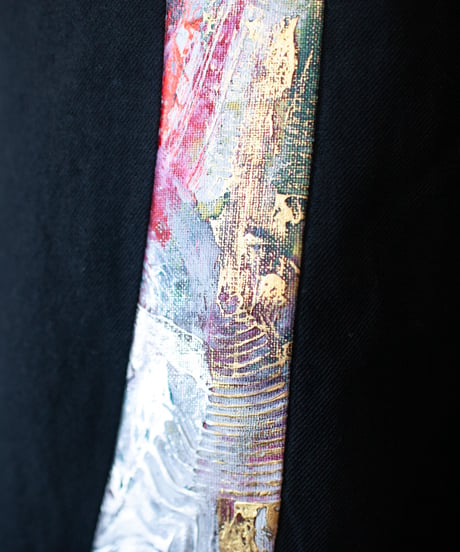 《0＜nisai+α≦Y》 riri zip painted jacket / wool and cotton black
