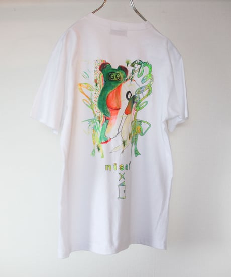 【nisai × 真綾】"遊ぶふたりの手刷りと手描きのTシャツ" Hand-printed and hand-painted T-shirts by two children playing