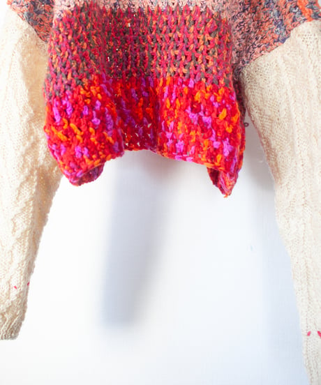 "茜色のショートニット" madder red short-knit, Rebuild by vintages
