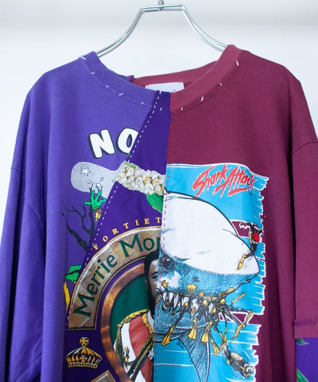 "童心と紫陽花" child and hydrangea long-sleeved T-shirt, Rebuild by vintages