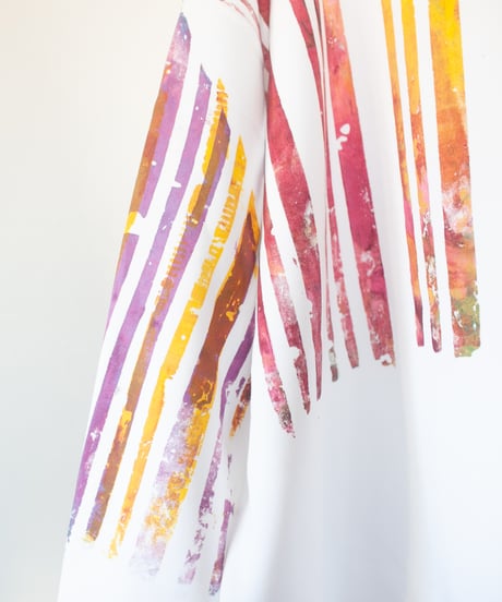 "故郷" Analog silk screen overlay blurring hand-printed Trainer
