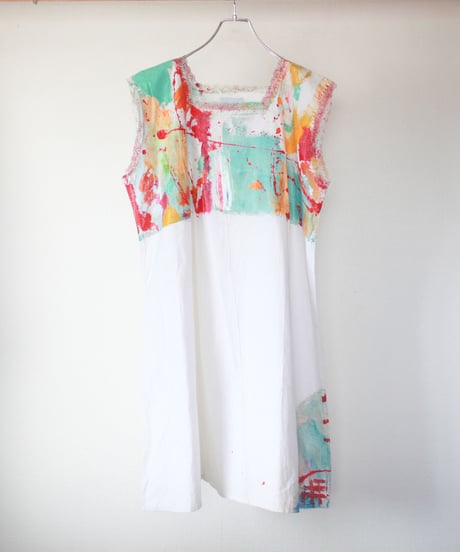 "片隅に潜む色彩" Color lurking in the corner, Hand-painted based on French One-piece