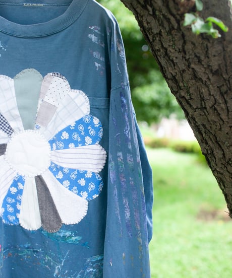 "私だけの花のロンT / 第五色" my own flower longlong-sleeved T-shirt, Rebuild by vintages