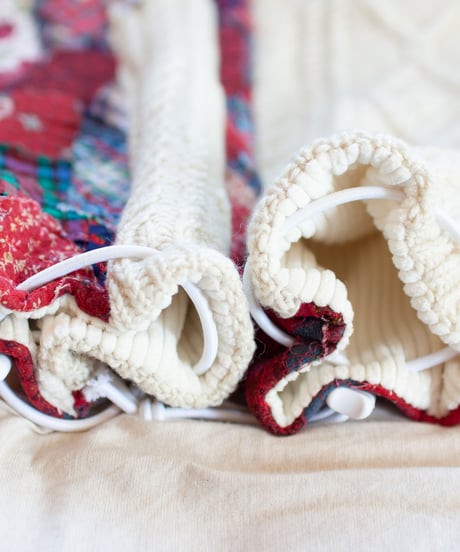 "つぎはぎのアームニット／レッグウォーマー 第四十五色" Arm Knit/Leg Warmers, Rebuild by vintages