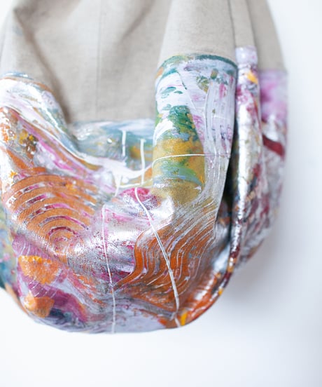 《0＜nisai+α≦Y》 Painted Ball bag / beige linen